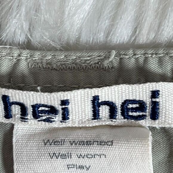 Anthro Hei Hei Khaki Eyelet Trim Capri Pan… - Picture 3 of 11